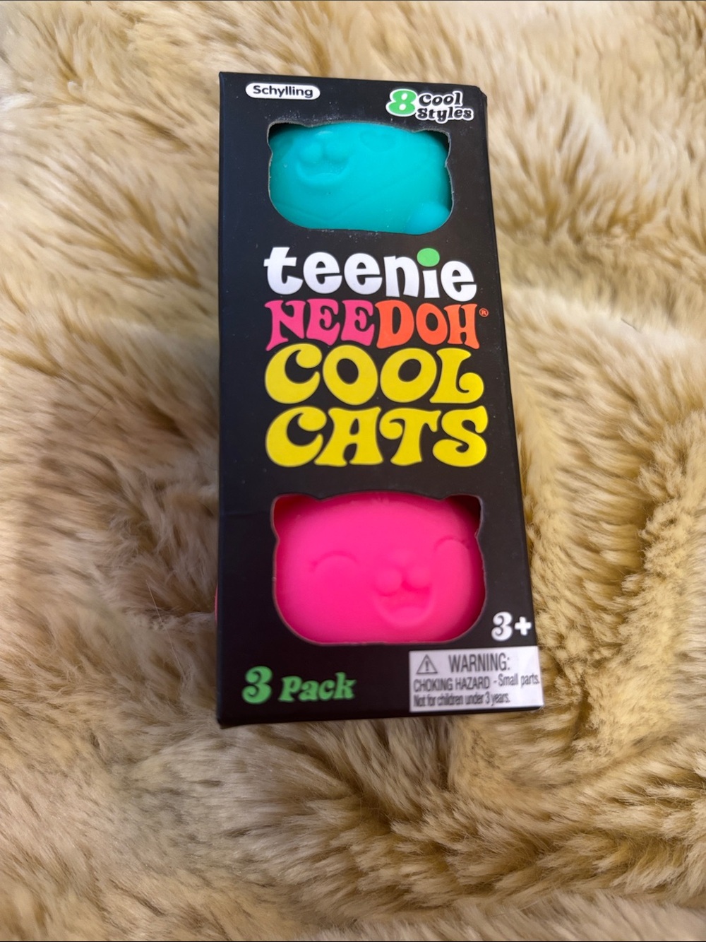 Teenie Needoh Cool Cats 3-Pack - Teal & Pink